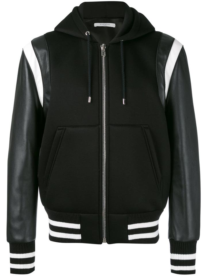 Givenchy - Hooded Varsity Jacket - Men - Lamb Skin/acrylic/polyester/wool - 48, Black, Lamb Skin/acrylic/polyester/wool