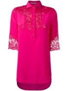 Ermanno Scervino Lace Inserts Shirt, Women's, Size: 38, Pink/purple, Silk/viscose/polyamide/polyester