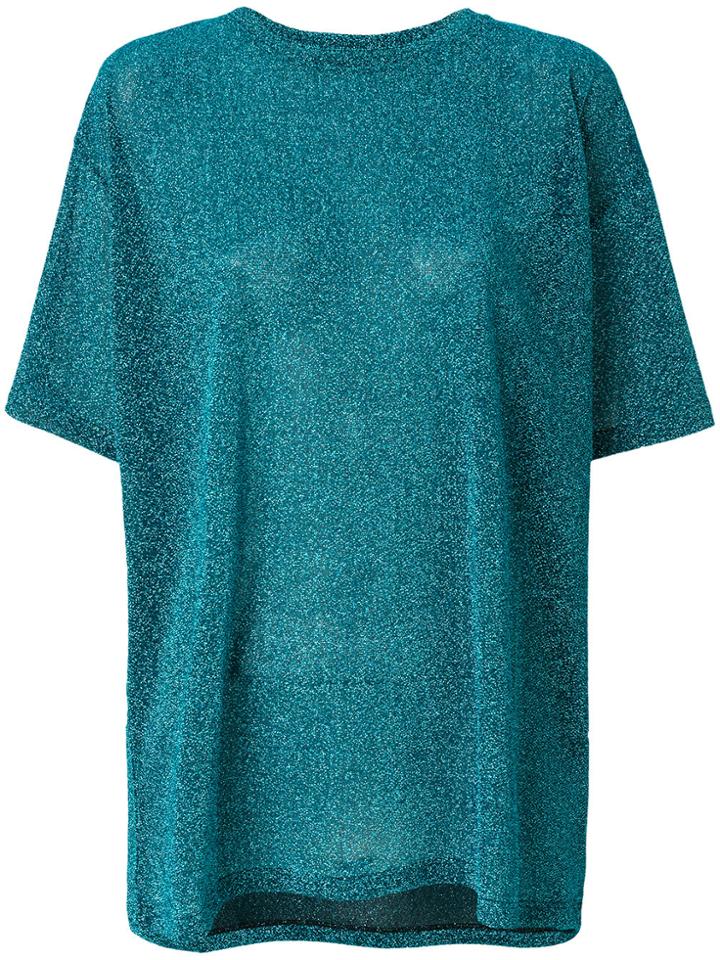 Mm6 Maison Margiela Oversized Lurex T-shirt - Blue