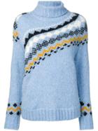 Derek Lam 10 Crosby Diagonal Fair Isle Sweater - Blue