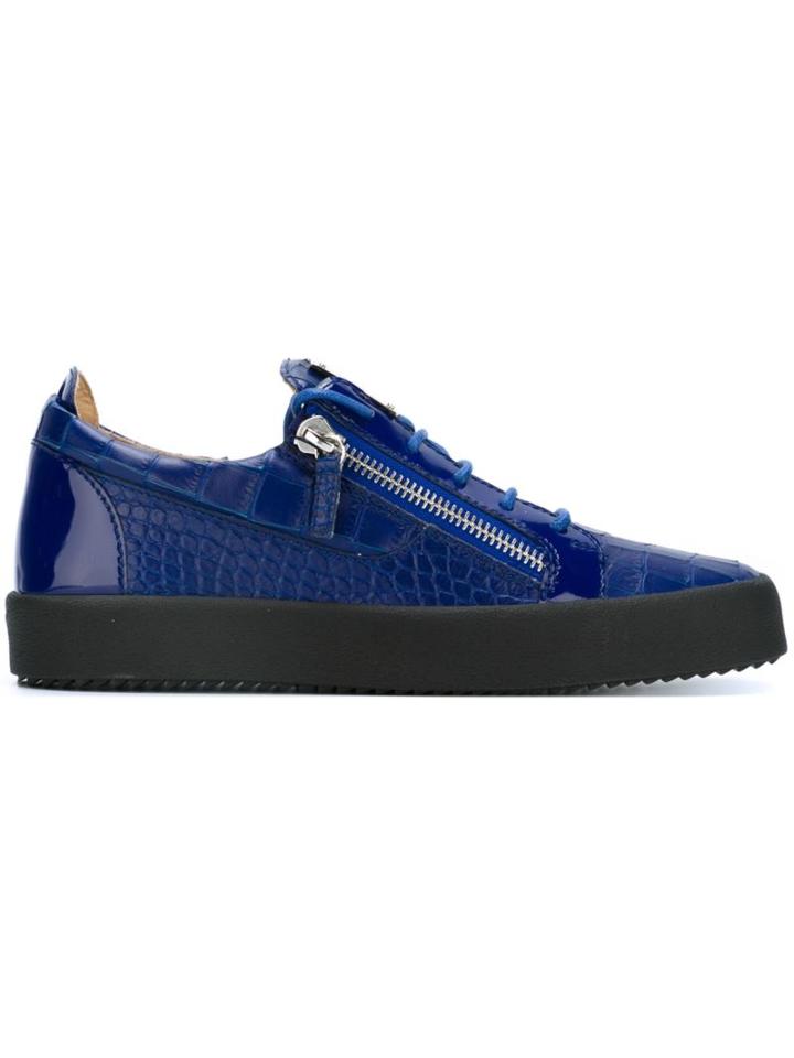 Giuseppe Zanotti Design Frankie Low-top Sneakers, Men's, Size: 41, Blue, Leather/rubber