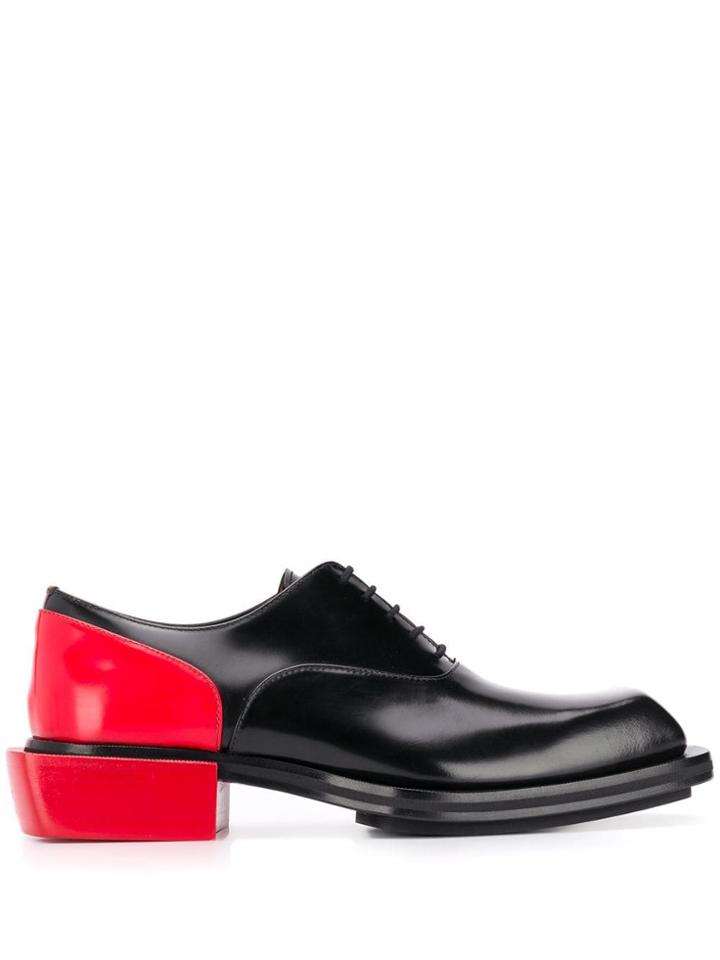 Alexander Mcqueen Contrast Panel Lace-up Shoes - Black