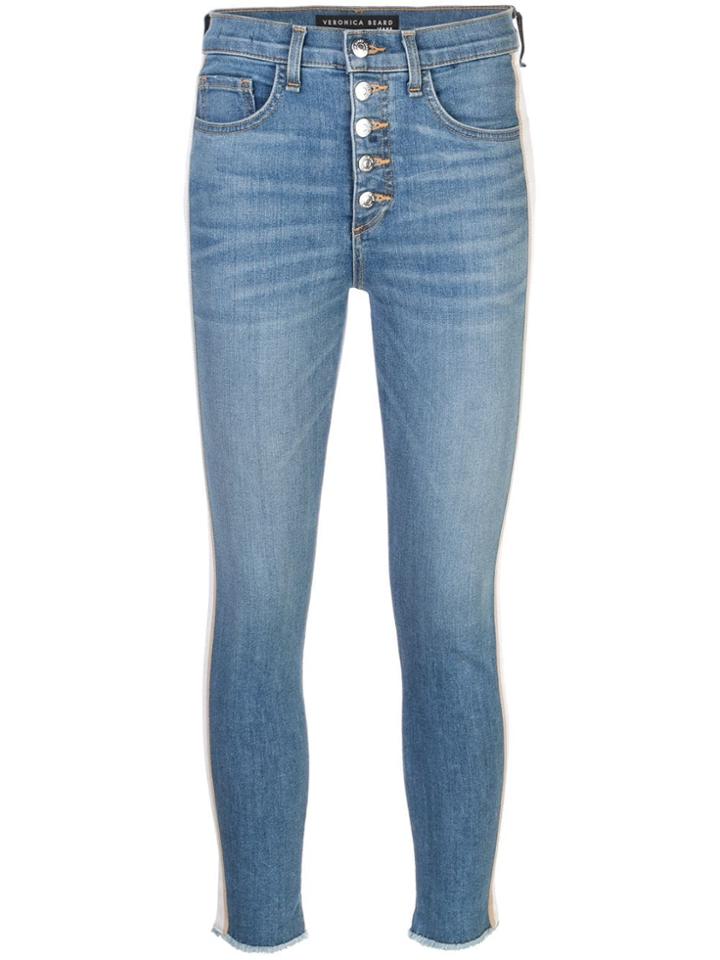 Veronica Beard Stripe Detail Skinny Jeans - Blue
