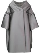 Alberta Ferretti Off Shoulder Oversized Coat - Grey