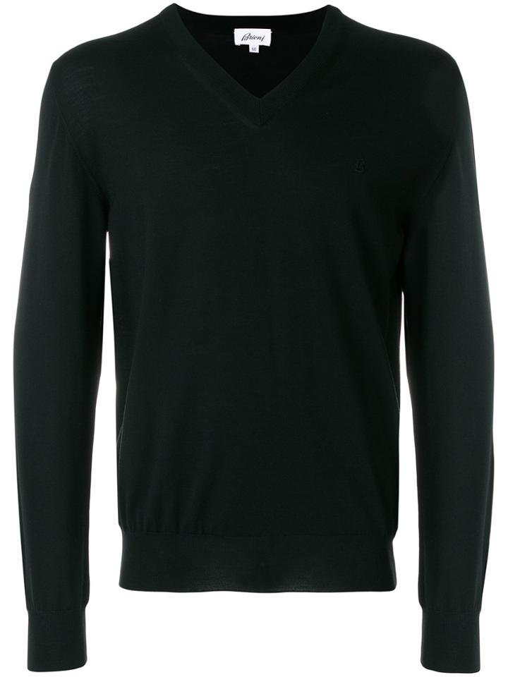 Brioni V-neck Jumper - Black