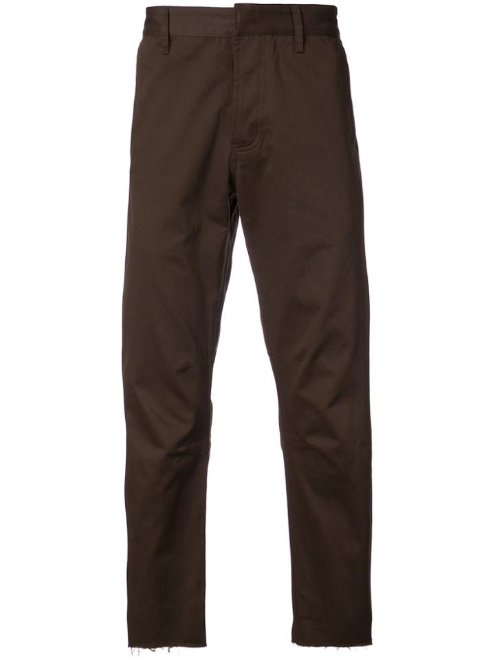 Siki Im Cropped Raw Edge Chinos - Brown