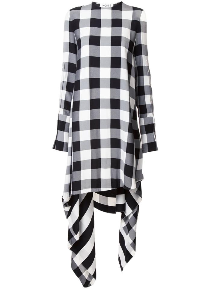 Monse Checked Asymmetric Dress - White