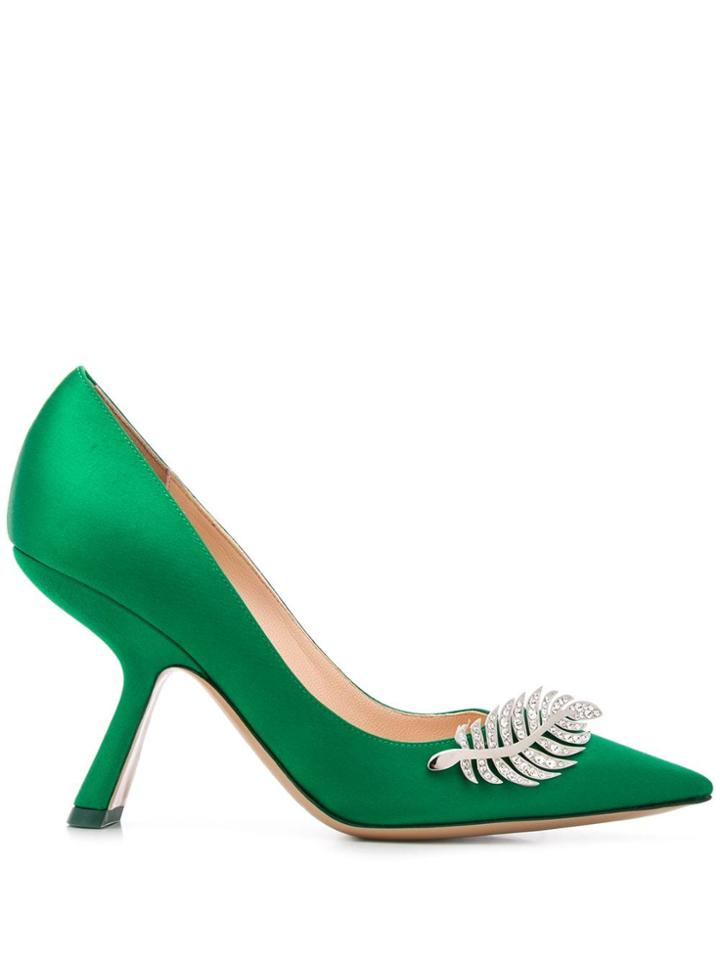Nicholas Kirkwood Monstera Satin Pumps - Green