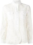 Moncler - Open Embroidery Jacket - Women - Cotton/polyamide - 2, Women's, Nude/neutrals, Cotton/polyamide
