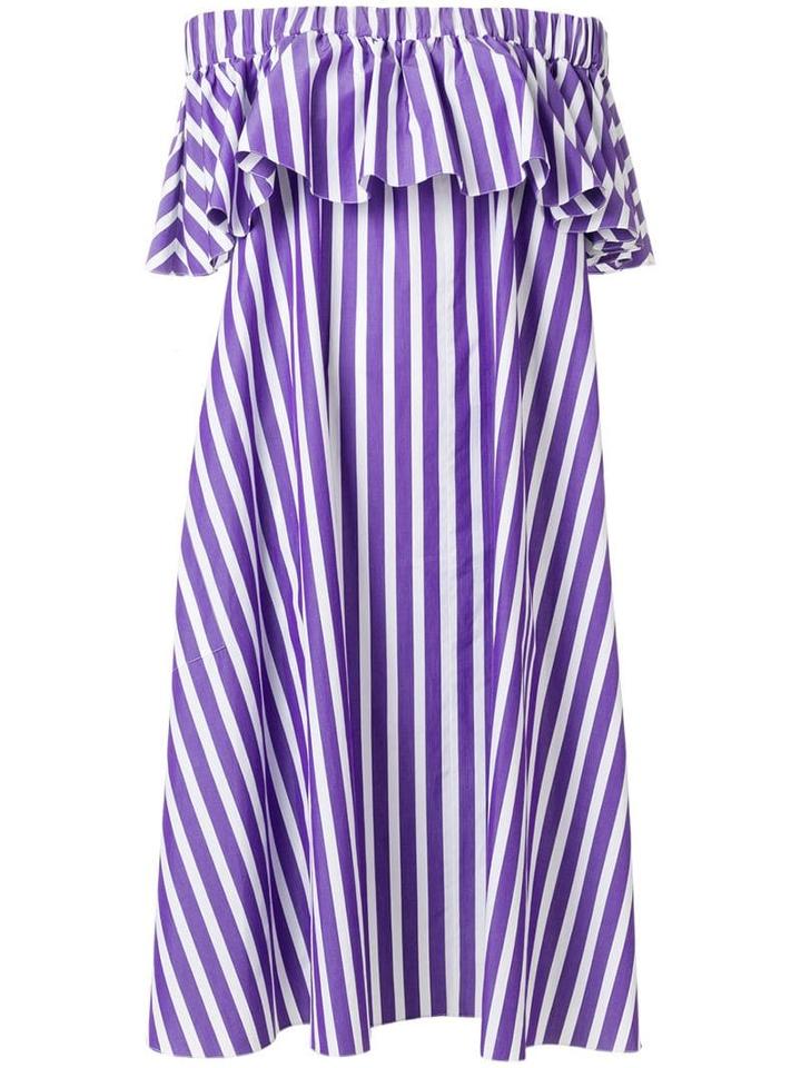 Maison Rabih Kayrouz Off-shoulder Striped Dress - Purple