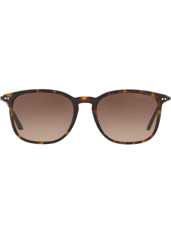 Giorgio Armani Tortoiseshell Rectangular Sunglasses - Brown