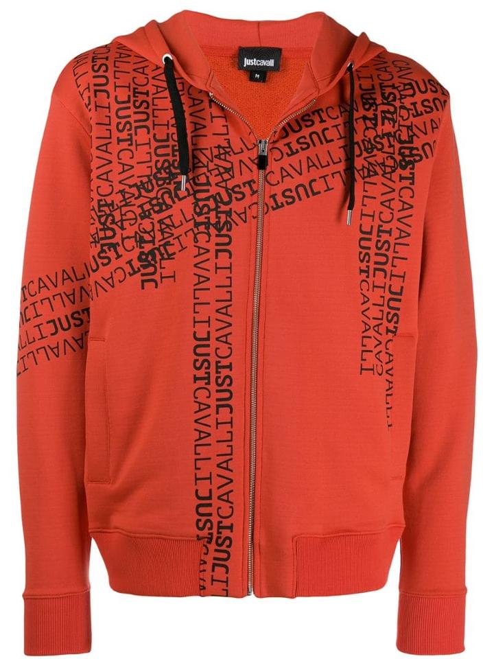 Just Cavalli Scattered Logo Hoodie - Orange