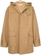 Marni Hooded Classic Coat - Brown