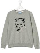 Lanvin Enfant Teen Cat-print Sweatshirt - Grey