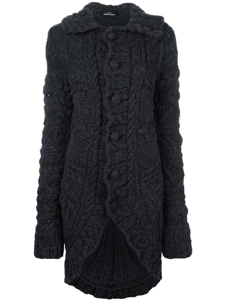 Comme Des Garçons Vintage Chunky Knit Long Cardigan - Grey