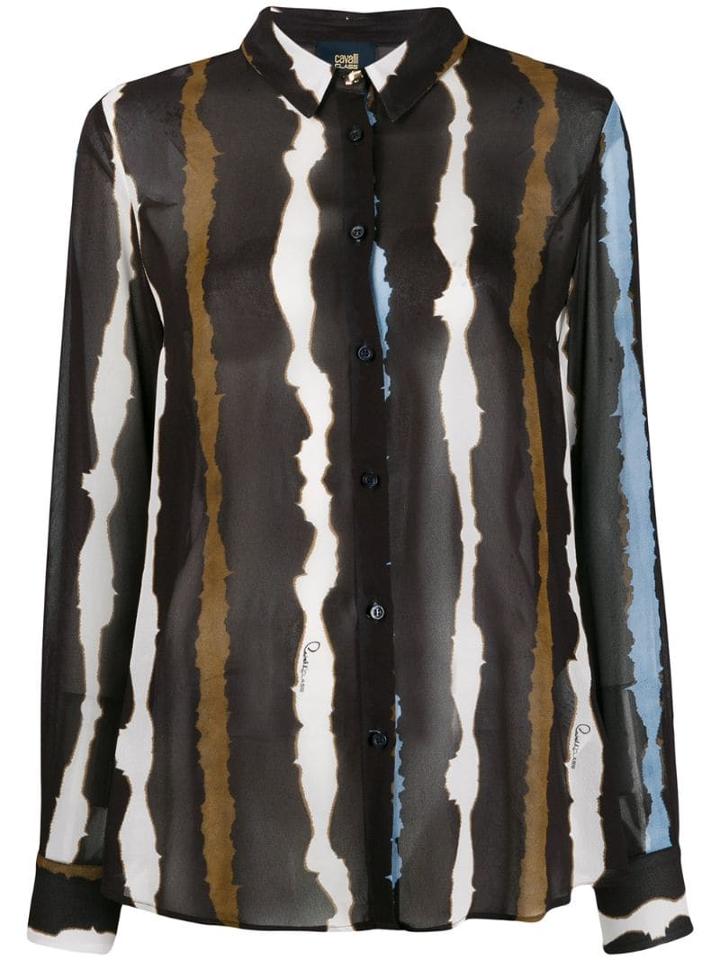 Cavalli Class Striped Shirt - Black