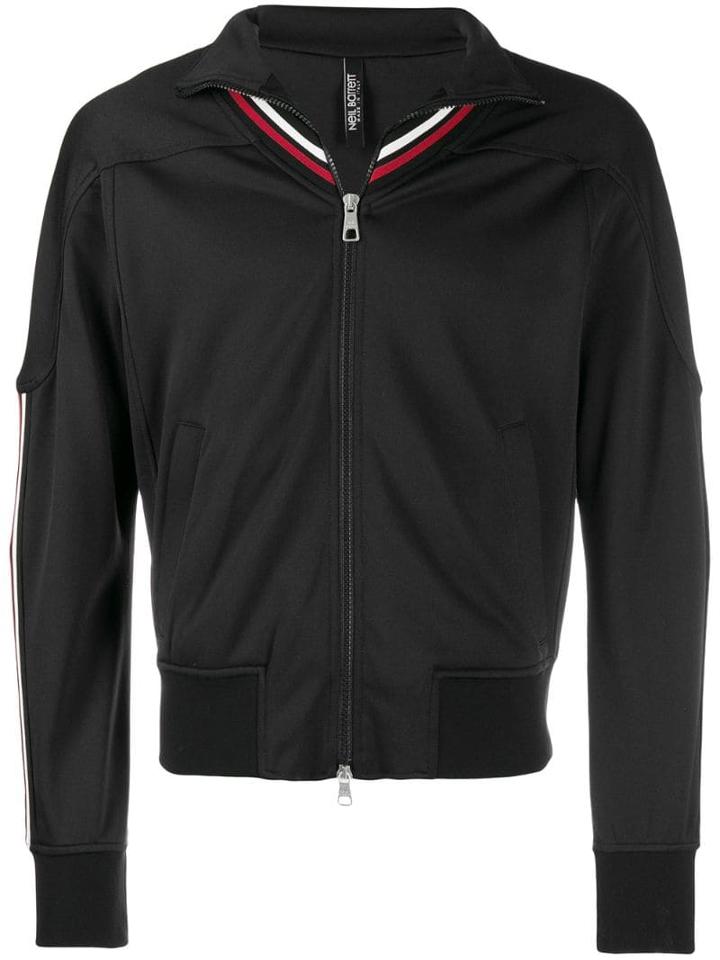Neil Barrett Stripe Zip Front Jacket - Black