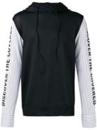 Juun.j Striped Sleeves Hoody, Men's, Size: 46, Black, Cotton/polyester