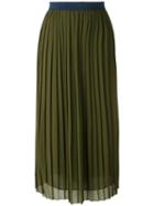 Erika Cavallini Pleated Midi Skirt, Women's, Size: 42, Green, Polyester