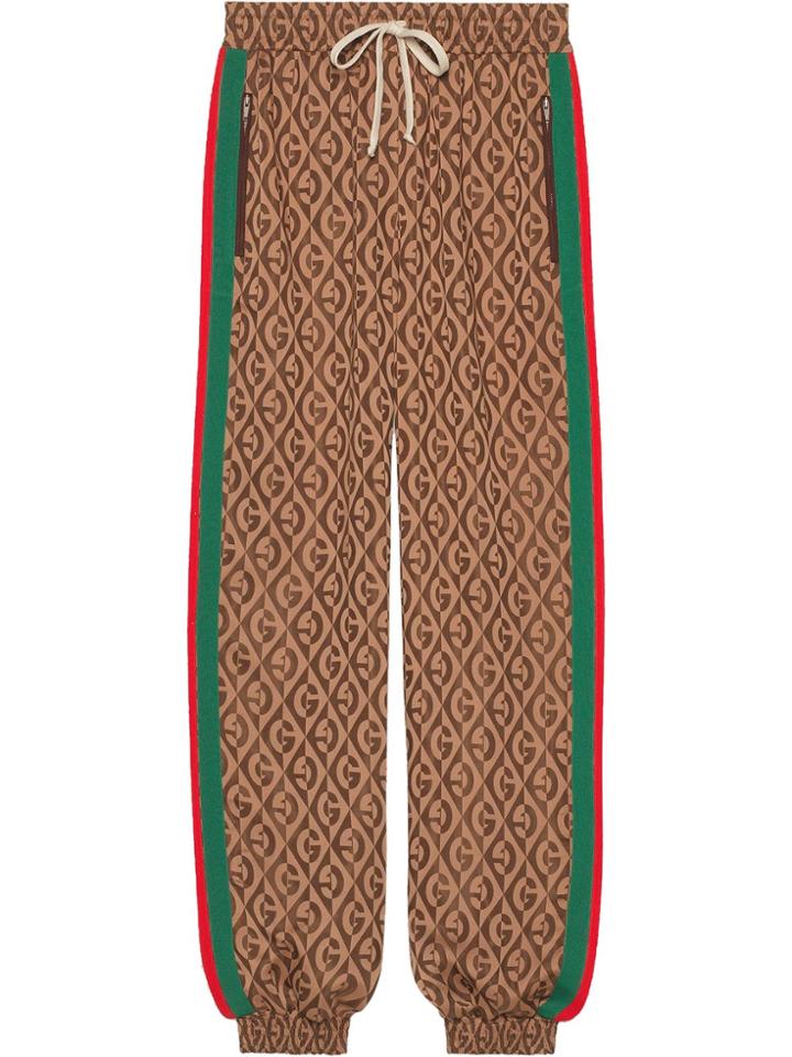 Gucci Monogram Print Track Pants - Brown