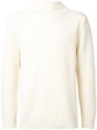 Andersen-andersen High Neck Knitted Sweater, Men's, Size: Large, White, Cotton