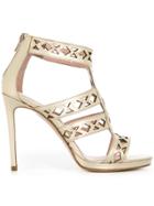 Anna F. Laser Cut Sandals - Metallic
