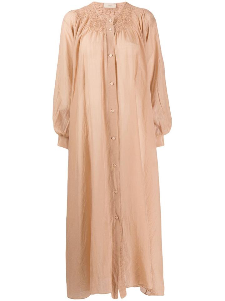 Maison Flaneur Button Poplin Dress - Neutrals