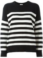 Saint Laurent Striped Sweater, Women's, Size: Medium, Black, Cashmere
