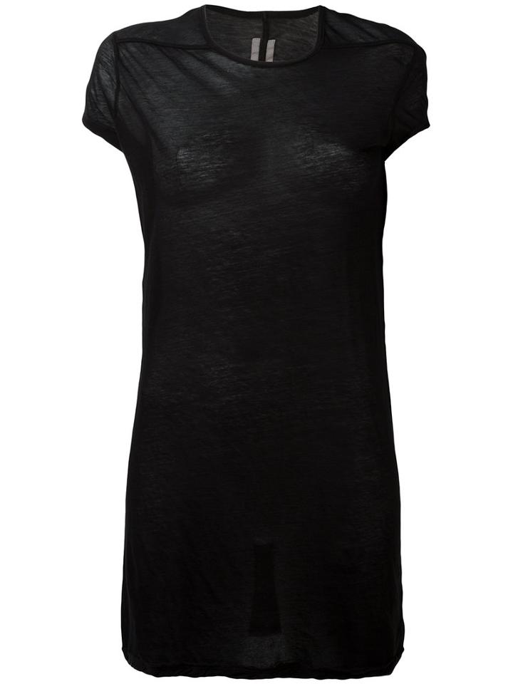 Rick Owens Long Layered T-shirt, Women's, Size: 38, Black, Cotton