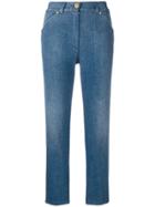 Balmain Cropped High-rise Jeans - Blue