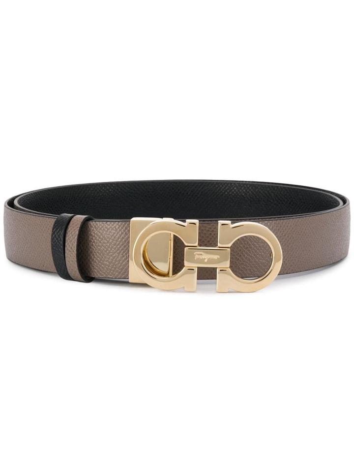 Salvatore Ferragamo Logo Buckle Belt - Neutrals