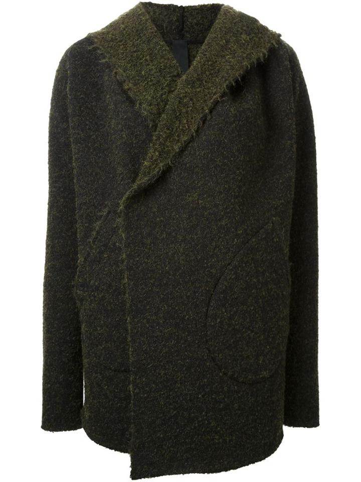 Forme D'expression Hooded Oversized Jacket, Women's, Size: Medium, Green, Cotton/nylon/polyester/alpaca