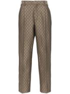 Gucci Gg Logo Loose Fit Trousers - Brown