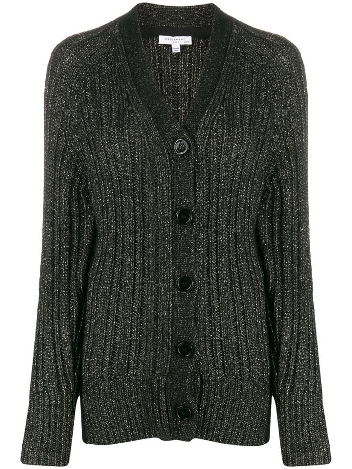 Equipment Jeannane Metallic Cardigan - Black