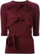 G.v.g.v. Knot Detail Top, Women's, Size: Xs, Pink/purple, Polyurethane/tencel