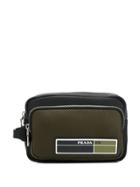 Prada Two-tone Technical Fabric Pouch - Black