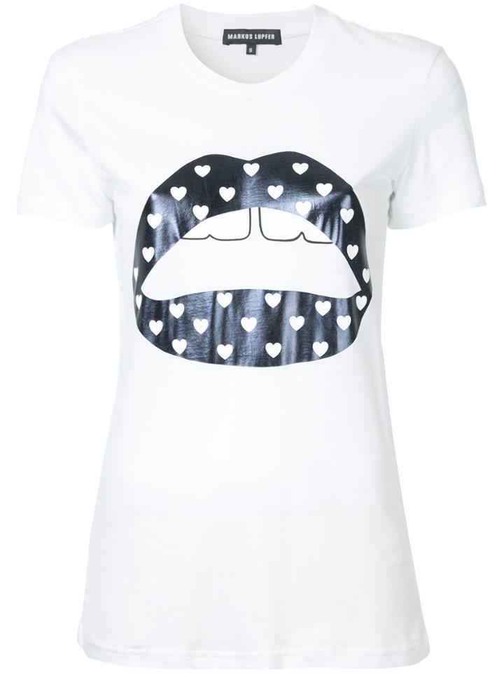 Markus Lupfer Lip Print T-shirt - White