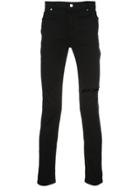 Rta Contrast Material Jeans - Black