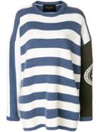 Mr & Mrs Italy Striped Boxy Jumper - Blue