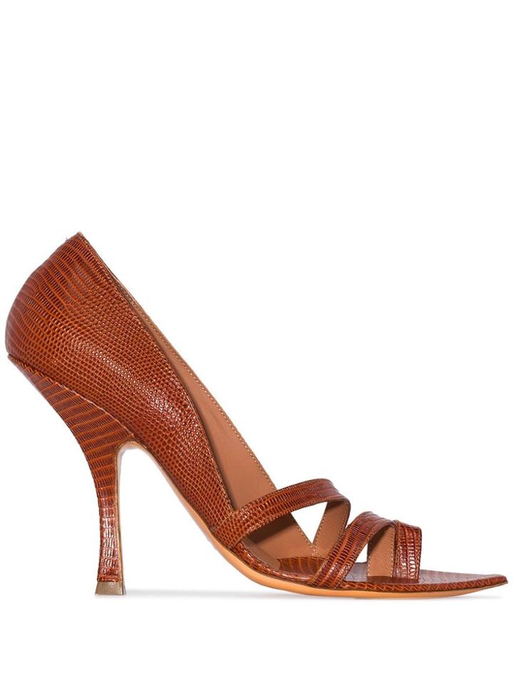 Y/project Snakeskin Embossed Sandals - Orange