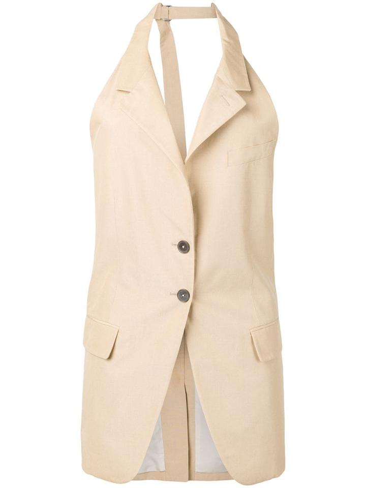 Jil Sander Vintage 1990's Halterneck Blazer Blouse - Neutrals