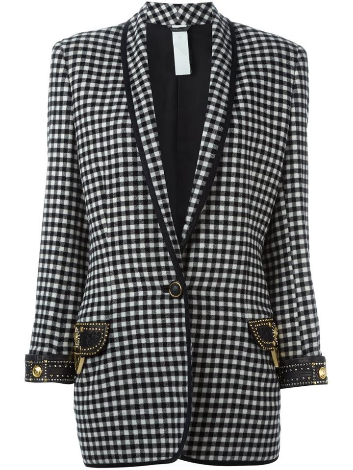 Versace Vintage Gingham Check Blazer