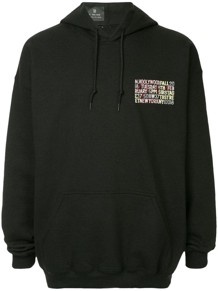 N. Hoolywood Logo Hoodie - Black