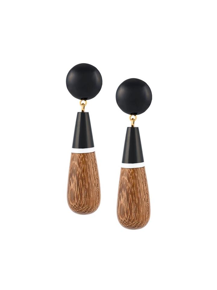 Marni Large Drop Clip On Earrings, Women's, Black