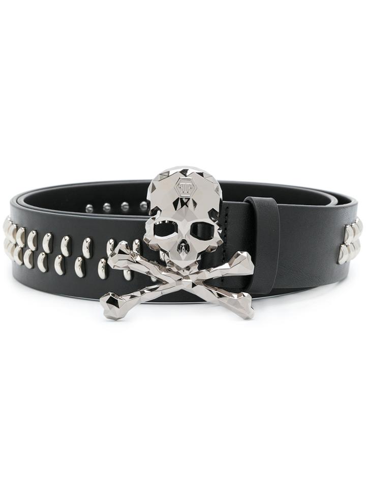 Philipp Plein Skull Buckle Belt - Black