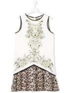 Roberto Cavalli Junior Leopard Print Dress - White
