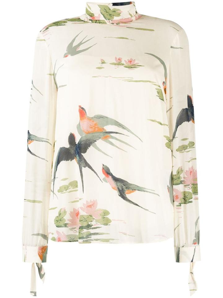 Red Valentino Bird Print Blouse - Neutrals