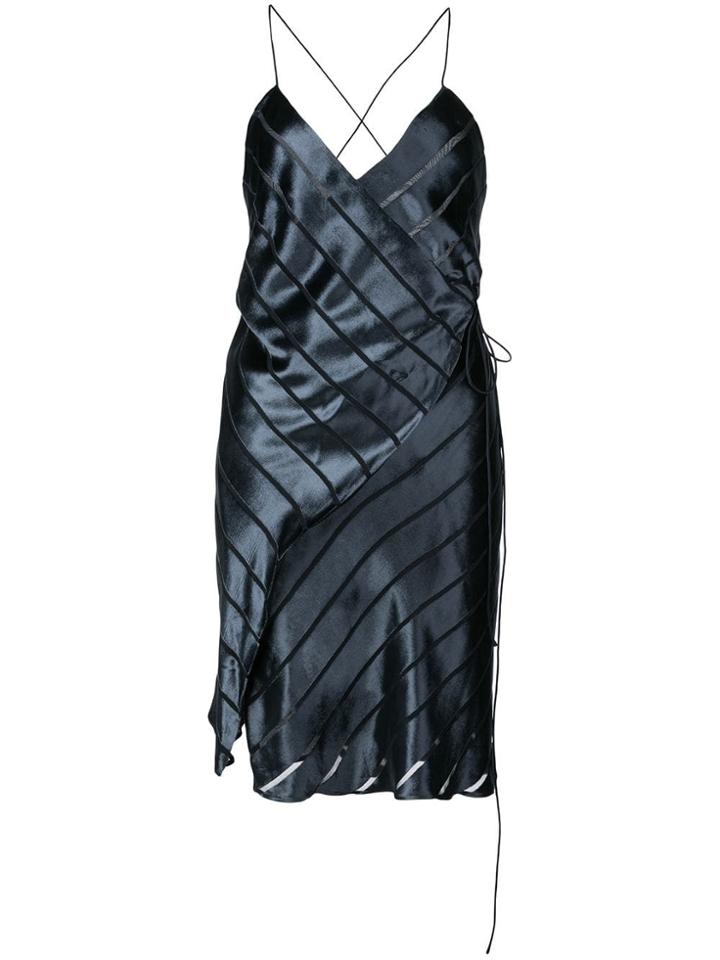 Michelle Mason Scrappy Wrap Mini Dress - Blue