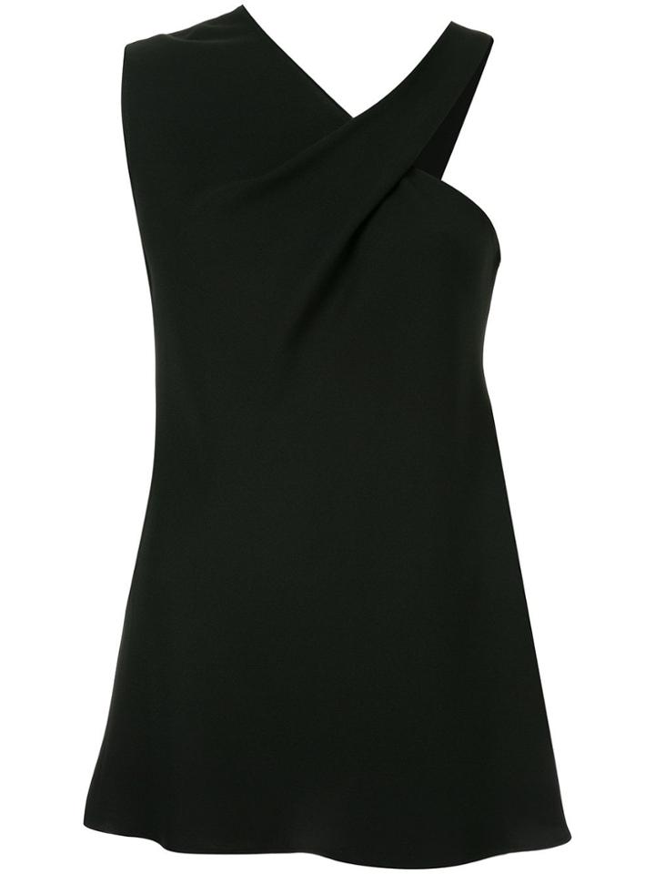 Bianca Spender One Shoulder Crepe Etoile Top - Black