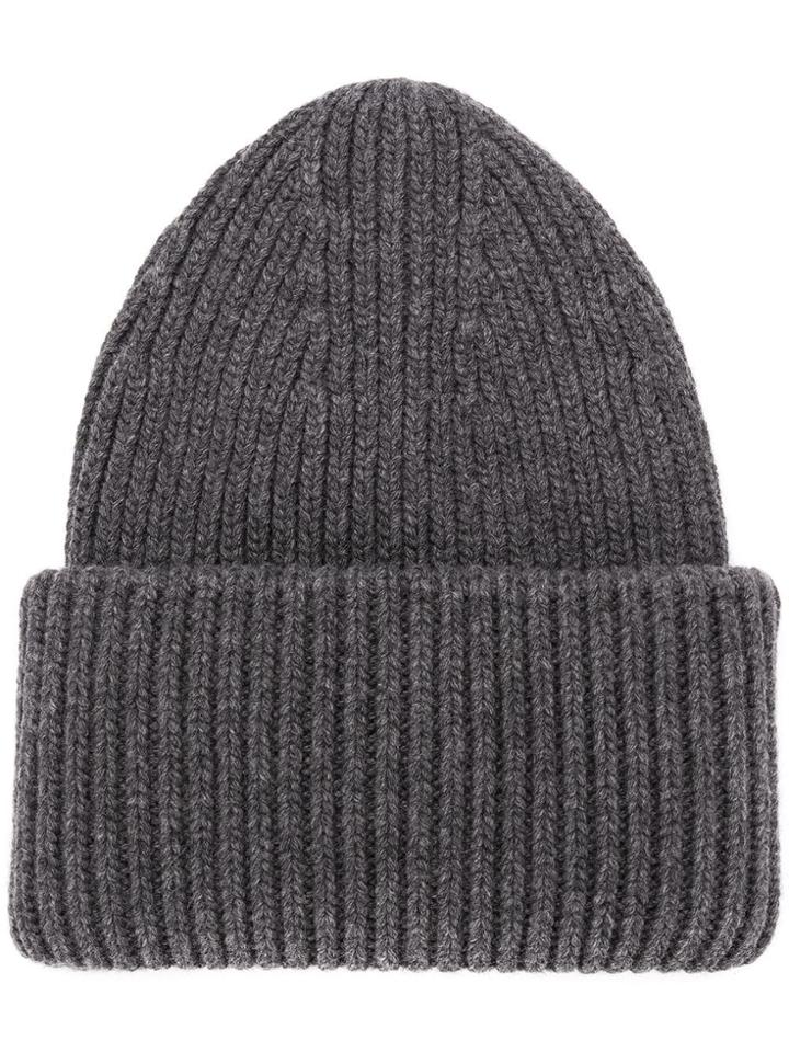 Roberto Collina Ribbed Knit Cap - Grey